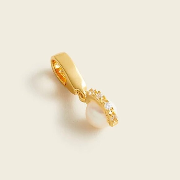 J. Crew Demi-fine 14k gold-plated pearl charm - Picture 1 of 4
